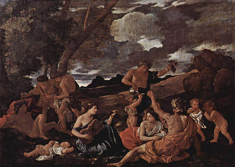 Nicolas Poussin Bacchanal with a Lute-Player oil painting image